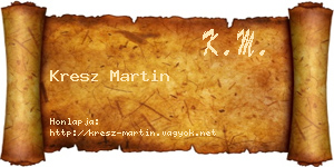 Kresz Martin névjegykártya